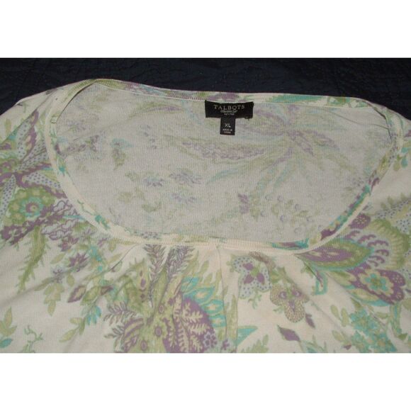 TALBOTS Multicolored Sz XL Petite Casual or Dress Lightweight Silk Blend Shirt - Picture 3 of 5